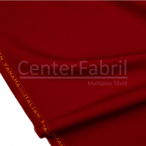 Tecido Panamá Italiano Vermelho Largura 150cm 100%Poliester 242gr/m2- Preço por metro. Conserv1-I/2-2/3-2/4-1/6-1/6-3
