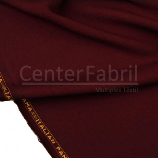 Tecido Panamá Italiano Vinho Largura 150cm 100%Poliester 242gr/m2 - Preço por metro. Conserv1-I/2-2/3-2/4-1/6-1/6-3
