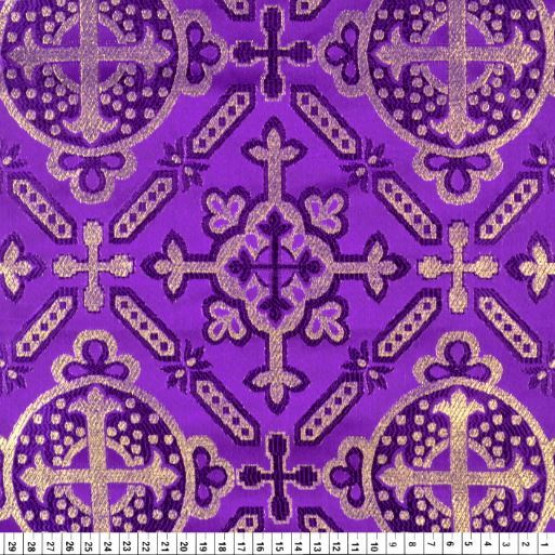 Tecido Jacquard c/Fio Metal  p/ Casula e Paramentos Roxo Larg 147cm 88%Poliester 12%Outras Fibras