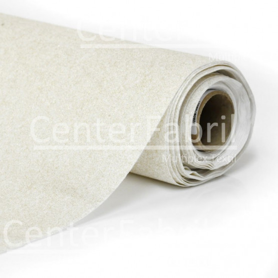 TNT C/ GLITTER Branco/Dourado spuntec Larg 140cm 100%Poliester 137gr/m2