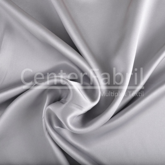 Tecido Satin Premium Seda Pura Cinza Larg 140cm 100%Seda 73gr/m² -103gr/ml. Conserv1-P/2-2/3-3/5-3/4-1/6-1