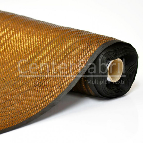 Tecido Lurex Sarjado Ouro Velho Escuro Larg 140cm 89%Poliester 11%Poliester Metalizado - Conserv1-p/2-2/3-3/4-5/5-4/6-1