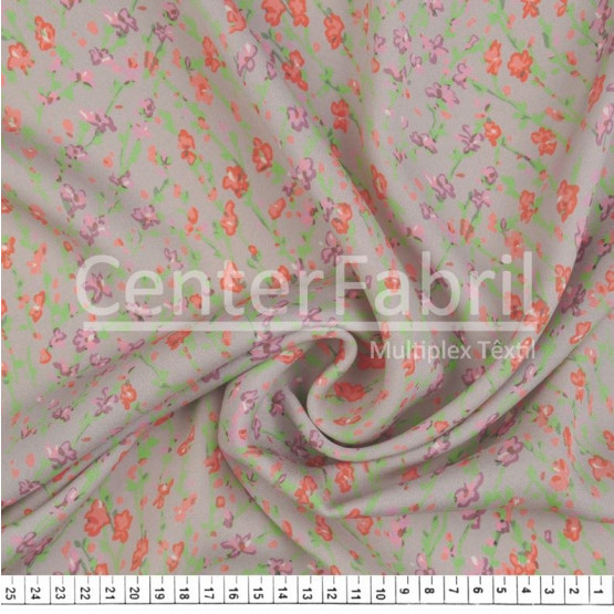 Tecido Crepe Chine Seda Pura Estampada Larg 135cm 100%Seda  Conserv1-P/2-2/3-3/5-3/4-1/6-1