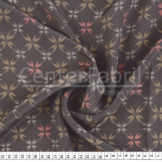Tecido Crepe Chine Seda Pura Estampada Larg 135cm 100%Seda  Conserv1-P/2-2/3-3/5-3/4-1/6-1