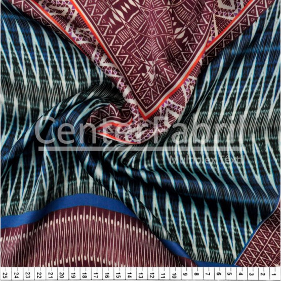 Tecido Satin Premium Seda Pura Estampado Larg 140cm 100%Seda  Conserv1-P/2-2/3-3/5-3/4-1/6-1