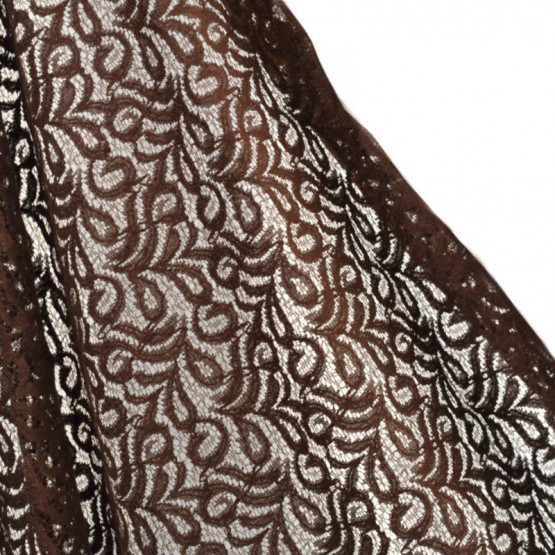 Tecido Renda Renascença Marrom  Import Larg.150cm -54%Algodão/46%Poliamida