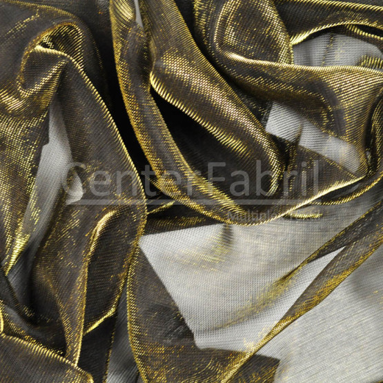 Tecido Malha Lurex Liso Ouro Larg.150cm 72%Poliester 20%Viscose 8%Fio Metalizado
