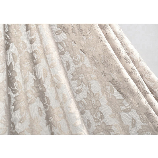 Tecido de Renda Crochê Import Bege Lg.140cm 100%Poliester