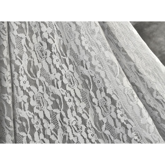  Tecido Renda Cinza Claro Import Lg.140cm 60%Poliamida.40%Viscose