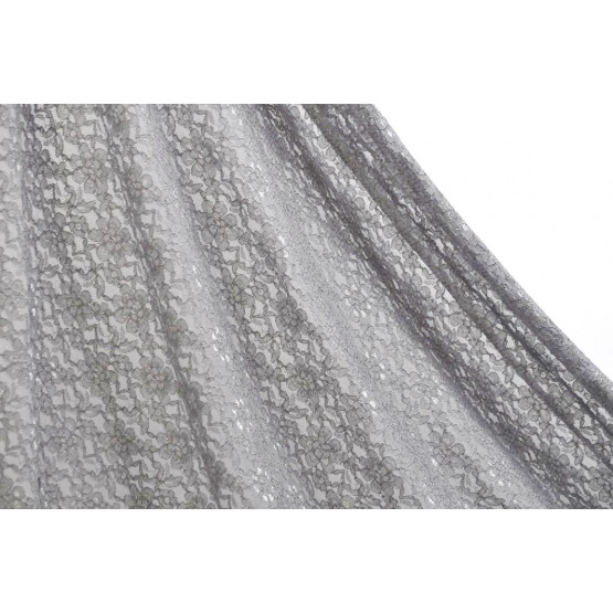 Tecido Renda Cinza Import Largura135cm 70%Poliamida/30%Algodão