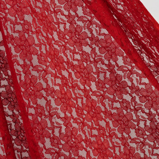 Tecido Renda Vermelho Escuro Import Largura135cm 70%Poliamida 30%Algodão