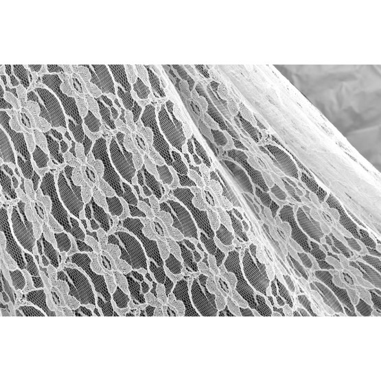 Tecido de Renda Branca Lg 150cm 70%POLIEST.30%VISCOSE