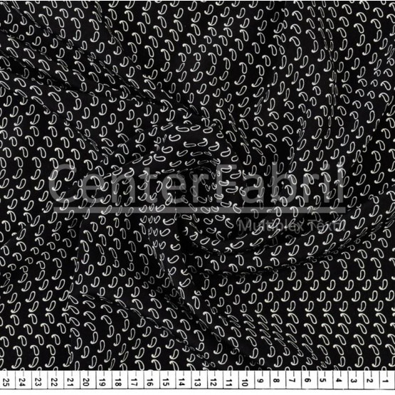 Tecido Crepe Chine Seda Pura Estampada Bco/Pto Larg 135cm 100%Seda  Conserv1-P/2-2/3-3/5-3/4-1/6-1