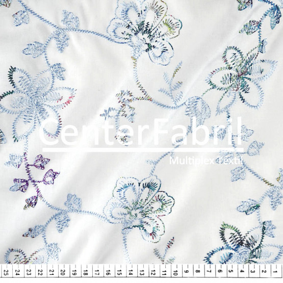 Tecido Viscose Bordada Branca Larg 140cm 100%Viscose 163gr/m2.Conserv1-N/2-2/3-2/5-3/6-1