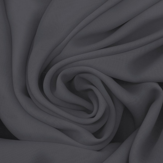 Tecido Chiffon Cinza Chumbo 100% Poliéster