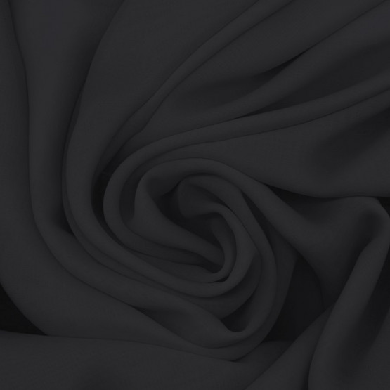 Tecido Chiffon Preto 100% Poliéster
