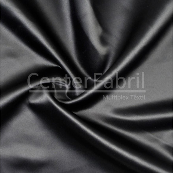 Tecido Cetim Charmeuse  Preto Largura 145cm  100%Poliester 73gr/m2. Conserv1-H/2-2/3-3/5-3/6-8