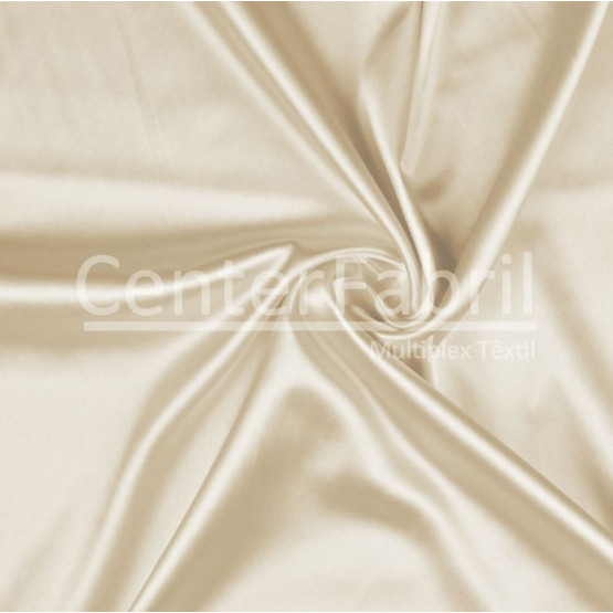 Tecido Cetim Charmeuse c/elastano Liso Bege Claro Larg147cm 97%Poliester.3%Elastano. Conserv1-J/2-2/3-3/4-5/5-3/6-1
