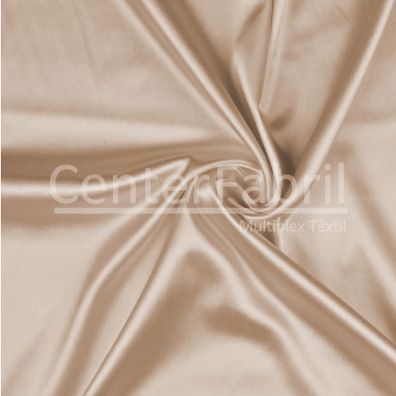 Tecido Cetim Charmeuse c/elastano Liso Bege Larg147cm 97%Poliester.3%Elastano. Conserv1-J/2-2/3-3/4-5/5-3/6-1