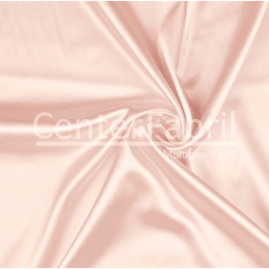 TECIDO CETIM CHARMEUSE C/ELAST LISO Nuvem Rosa L147cm 97%POLIESTER.3%ELASTANO