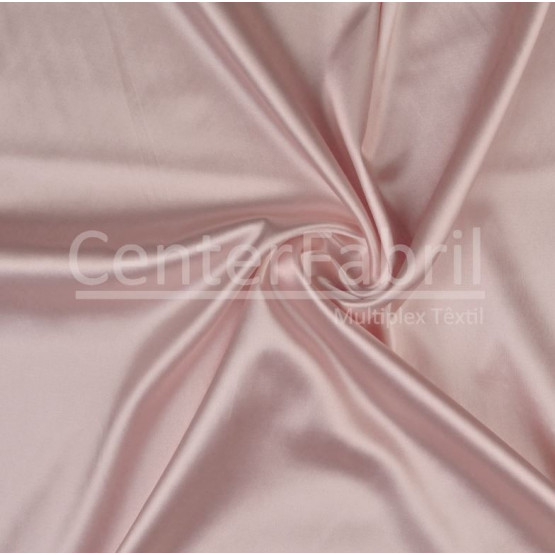 Tecido Cetim Charmeuse c/elastano Liso Rosê Larg147cm 97%Poliester.3%Elastano. Conserv1-J/2-2/3-3/4-5/5-3/6-1