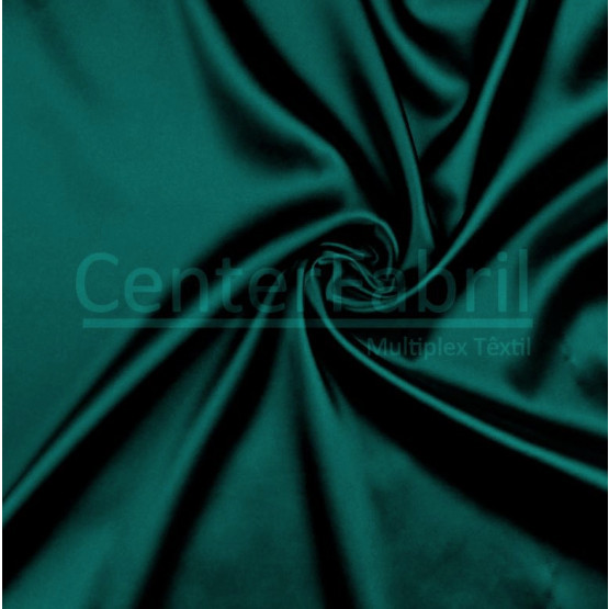 TECIDO CETIM CHARMEUSE C/ELAST LISO Verde Escuro L147cm 97%POLIESTER.3%ELASTANO