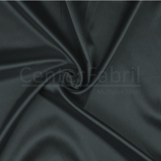 Tecido Cetim Charmeuse c/elastano Liso Cinza Chumbo Larg147cm 97%Poliester.3%Elastano. Conserv1-J/2-2/3-3/4-5/5-3/6-1
