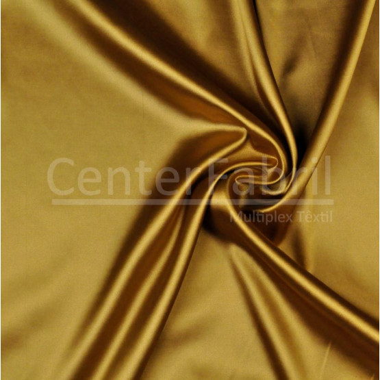 Tecido Cetim Charmeuse c/elastano Liso Ouro Ant Larg147cm 97%Poliester.3%Elastano. Conserv1-J/2-2/3-3/4-5/5-3/6-1