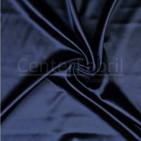 Tecido Cetim Charmeuse c/elastano Liso Azul Marinho Larg147cm 97%Poliester.3%Elastano. Conserv1-J/2-2/3-3/4-5/5-3/6-1