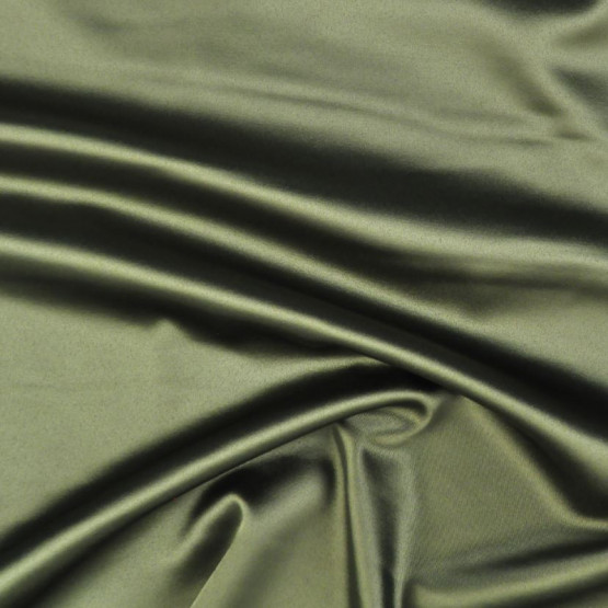 Tecido Cetim Fusion Stretch Verde Musgo Larg 145cm 97%Poliester 3%Elastano 92gr/m2
