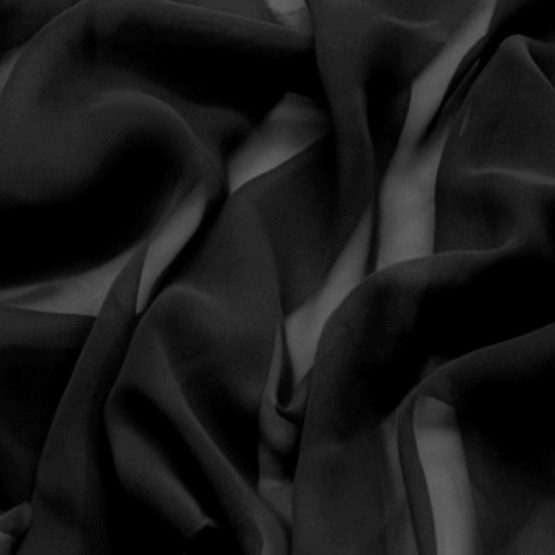 Tecido Chiffon Preto importado  Larg.147cm 100% poliester - Preço por metro. Conserv1-N/2-2/3-2/4-5/5-3/6-1