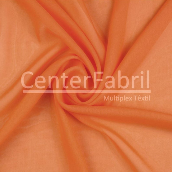 Tecido Chiffon Cenoura Larg 147cm 100% Poliester 82gr/m2- Preço por metro. Conserv1-N/2-2/3-2/4-5/5-3/6-1