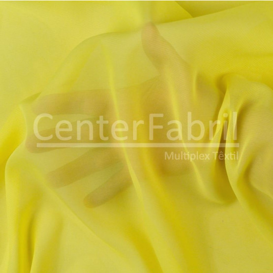 Tecido Chiffon Amarelo Larg 147cm 100% Poliester 82gr/m2- Preço por metro. Conserv1-N/2-2/3-2/4-5/5-3/6-1