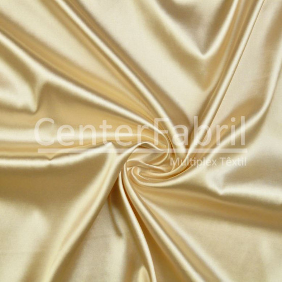 Tecido Cetim Charmeuse c/elastano Liso Bege Larg147cm 97%Poliester.3%Elastano. Conserv1-J/2-2/3-3/4-5/5-3/6-1