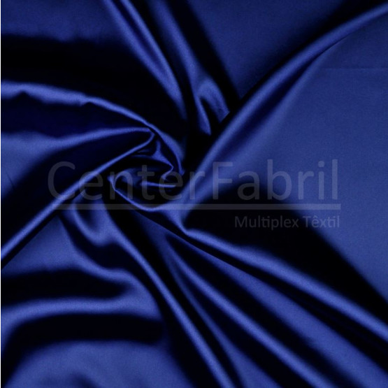 Tecido Cetim Charmeuse c/elastano Liso Azul Royal Larg147cm 97%Poliester.3%Elastano. Conserv1-J/2-2/3-3/4-5/5-3/6-1