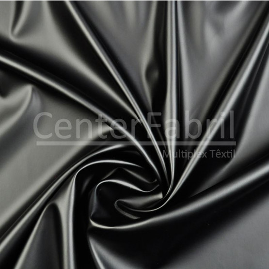 Sintético Liso Brilhante Suave Preto Largura 140cm 95%Poliester 5%Elastano. Conserv1-P/2-2/3-3/5-4/6-8