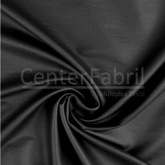 Tecido Bengaline Sintético PU Liso Preto Lg 147cm 70%Viscose 25%Poliamida 5%Elastano - no urdume