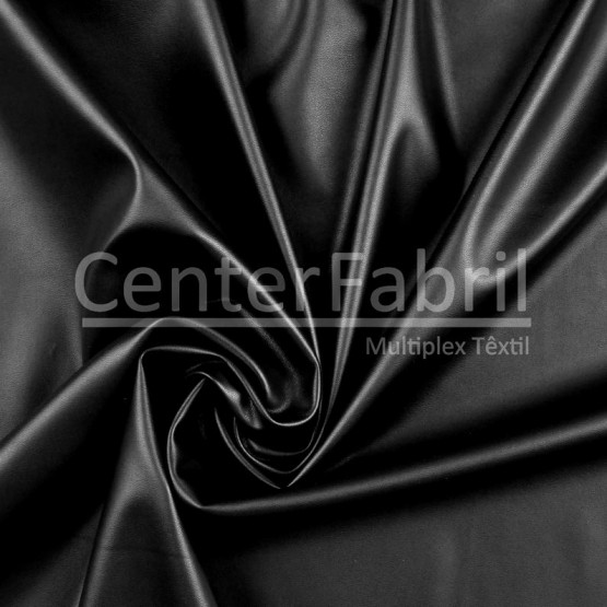 Sintético Ecológico Shiny Preto Largura 140cm 100%Poliester 235gr/m2. Conserv1-P/2-2/3-3/5-4/6-8