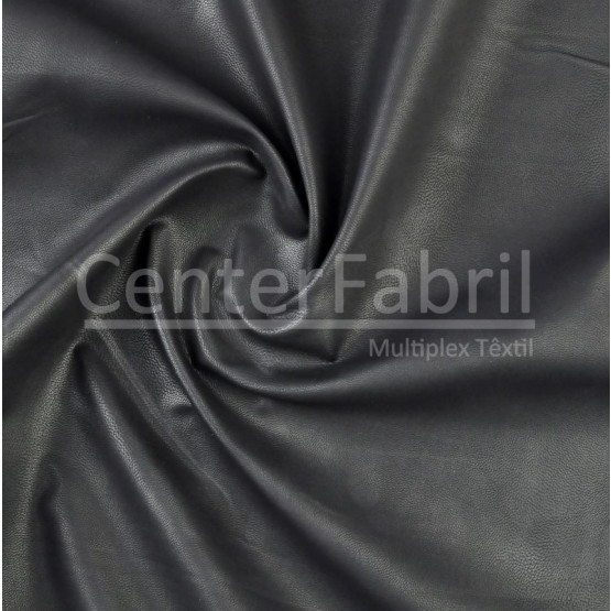 Sintético IndileatherAnimale Preto -pesado- Larg. 145cm - Base100%Viscose/Sup100%Poliuretano 320gr/m2 9oz. Conserv1-M/2-2/3-4/5-4/6-8