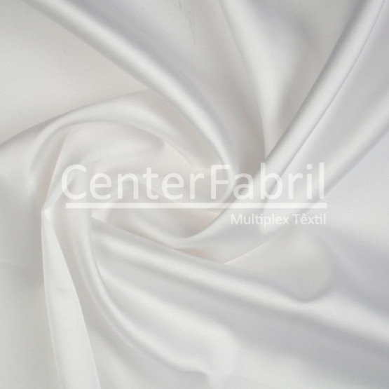 Tecido Cetim Gloss Toque de Seda Spandex Branco Larg 145cm 97%Poliester 3%Elastano 95gr/m².Conserv1-H/2-2/3-3/5-3/6-8