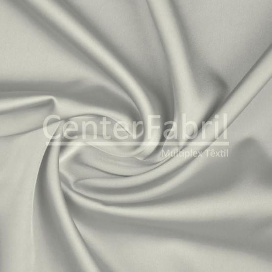 Tecido Cetim Gloss Toque de Seda Spandex Cinza Larg 145cm 97%Poliester 3%Elastano 95gr/m².Conserv1-H/2-2/3-3/5-3/6-8