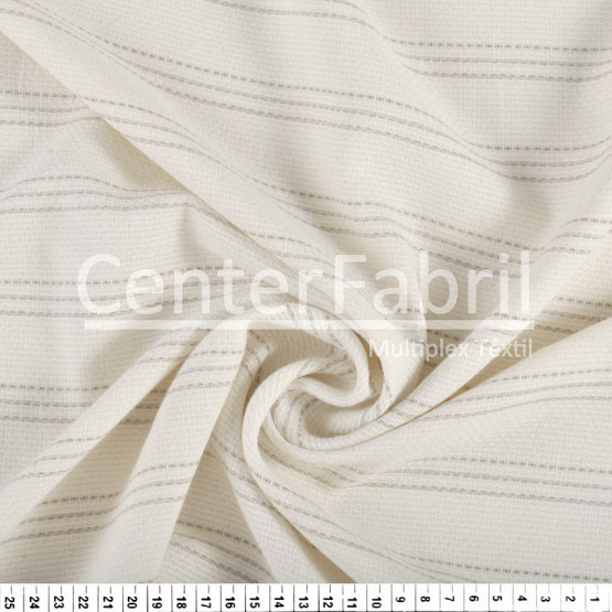 Tecido Reciclado Maquinet Listrado Bege/Cru Largura 140cm 98%Algodão 2%Poliester. Conserv 1-H/2-2/3-3/4-4/5-2/6-1
