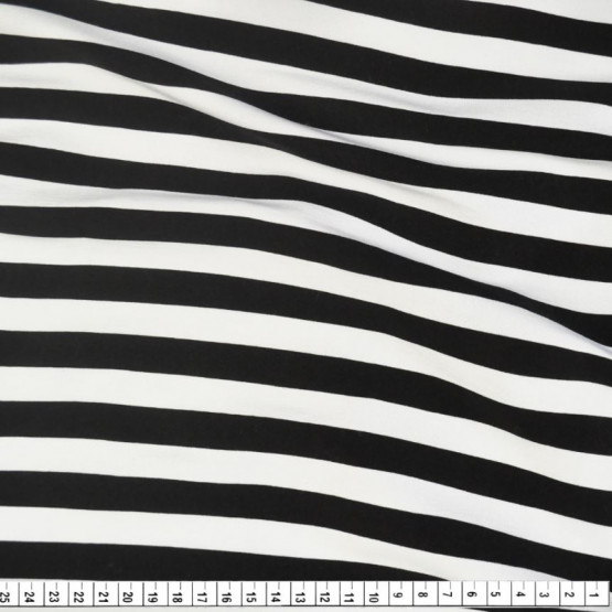 Tecido Bengaline Estampa Listrado Branco e Preto Larg 145cm 75%Viscose 20%Poliamida 5%Elastano - no urdume