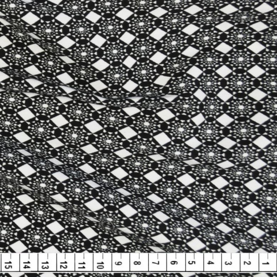 Tecido Bengaline Estampado Larg 145cm 75%Viscose 20%Poliamida 5%Elastano - no urdume