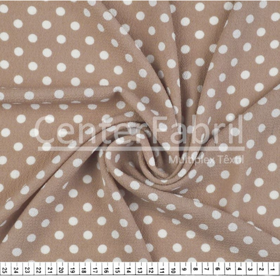 Tecido Crepe Bubble Estampa Bolinha Média Largura 147cm 97%Poliester.3%Elastano 120gr/m2