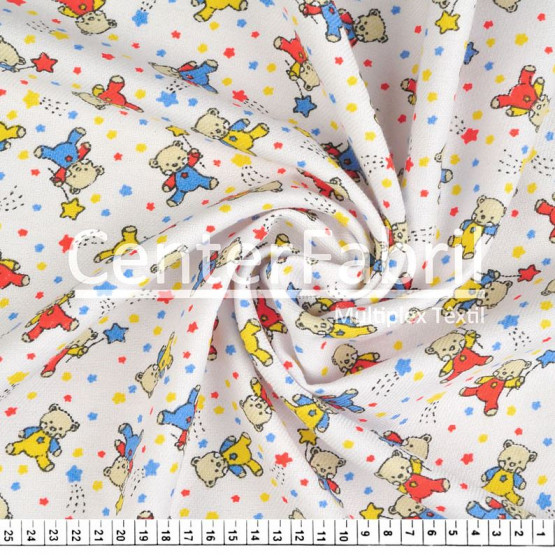 Tecido Flanela Estampa Infantil Sarja Plus Ploft Branco Larg. 80cm 100%Algodão des90135 184gr/m2