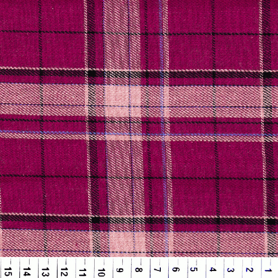 Flanela Xadrez  Escocia rosa e preto 147cm