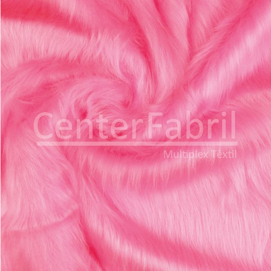 TECIDO PELUCIA PELO LONGO PELICANCRYL 95MM PINK XMacio L1,55 BS100%Poliester SUP100%Acrilico - 400gr/m²