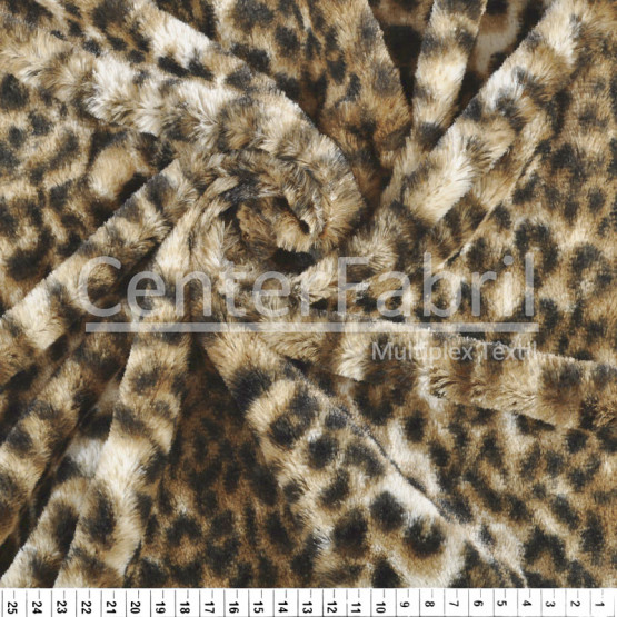 Tecido Pele Pelucia Estampada Leopardo Largura 150cm 100%poliester des4cor211 292gr/m2 Preço por Metro.  Conserv 1-H/2-2/3-3/4-5/5-1/6-1/6-3