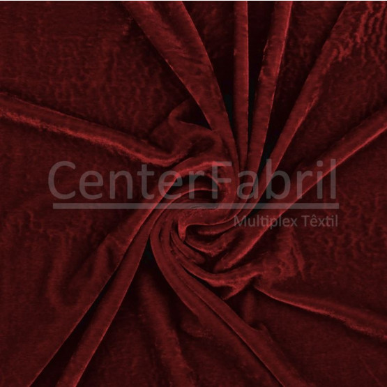 Tecido Veludo Spandex Bordô Nuances Amassados para maior Brilho velvet Larg1,45mt - 83%Poliester/17%Elastano.Conserv1-N/2-2/3-2/5-3/6-1